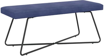 vidaXL - Bank - Politieblauw - 110 - x - 40 - x - 45 - cm - fluweel