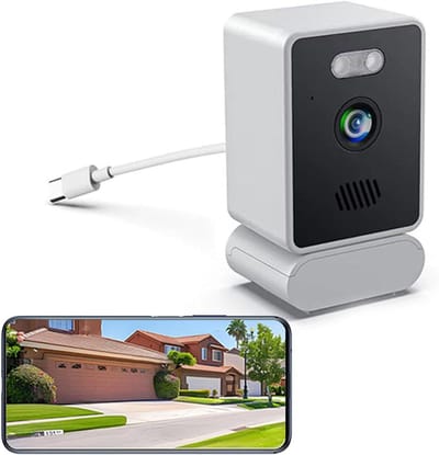 Raamcamera Binnen - Beveiligingscamera WiFi - Huisbewaking - 2K 3MP HD Resolutie - 9 x 9 x 5 cm - Wit