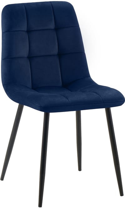 CLP Tilde Eetkamerstoel - Zonder armleuning - Industrieel - Fluweel/blauw