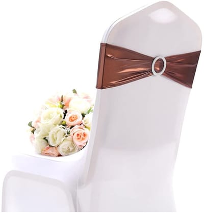 Solidchoice - Dailygoody - Stretch Stoel Bogen - Stoel Cover Sjerpen - Elastisch en Wasbaar - Wit - Decoratie voor Bruiloft en Party - 10 Stuks - Geschikt voor Hote