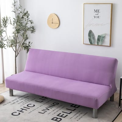 Effen Kleur Zonder Armleuning Slaapbankhoes Elastische Stretch Opvouwbare Bankhoezen Afneembare Wasbare Slipcover Woonkamer Thuis Hotel 155-190cm