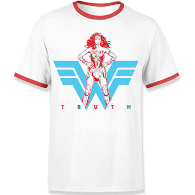 Wonder Woman Truth Unisex Ringer T-Shirt - Wit - S