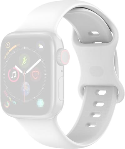 By Qubix - Geschikt voor Apple Watch bandje - Siliconen sportbandje - Wit - Maat: S/M - Geschikt voor Apple Watch 38mm / 40mm / 41mm / 42mm - siliconen sport bandje - smartwatchbandje