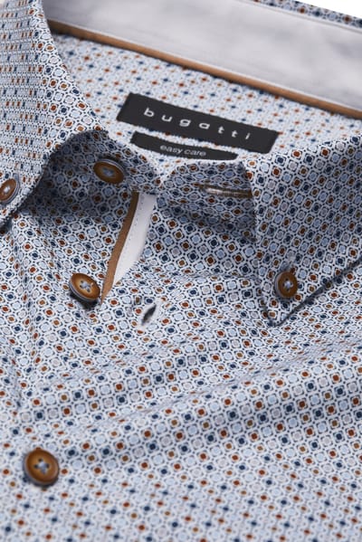 Bugatti Herren Casual overhemd met grafisch minimaal ontwerp