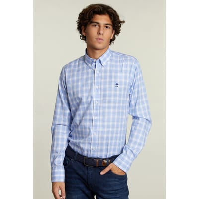 River Woods Custom Fit Checked Shirt Multi Size: S | Casual Shirts Outlet | Heren | Blauw