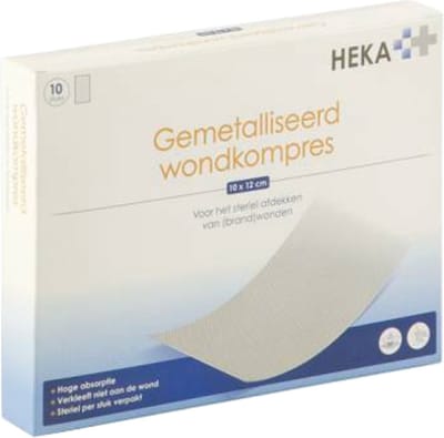Alupad - Gemetalliseerd wondkompres 10 x 12 cm steriel - 10 stuks