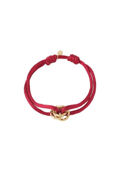 Armband met zonnige dagknoop - Roze - Verkleurt niet - Cadeau - Goudlief.nl