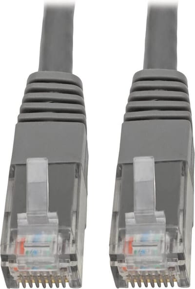 Tripp-Lite N200-001-GY Premium Cat5/5e/6 Gigabit Molded Patch Cable, 24 AWG, 550 MHz/1 Gbps (RJ45 M/M), Gray, 1 ft. TrippLite
