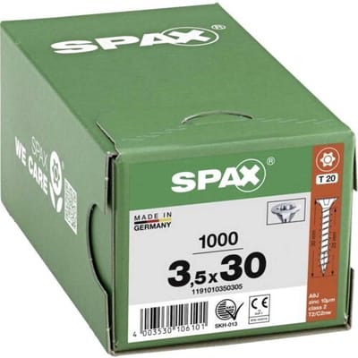 SPAX 1191010350305 R 88091 Senkkopf/T-STAR Houtschroef 3.5 mm 30 mm T-STAR plus Staal WIROX 1000 stuk(s)