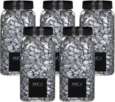 Mica Decorations decoratie steentjes - 5x - zilver - 650ml - hobby steentjes - sier stenen