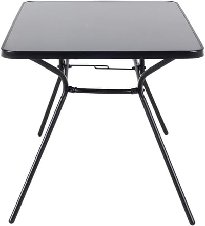 Tuin Eettafel - Buiten Tafel - Terras Dineren - Gehard Glasblad - 140x80cm - Zwart