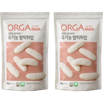 Orga Biologische Rijst Pop Snack Knapperige Baby Puffs 40g x 2 Pakken