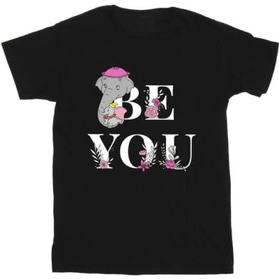 Disney Meisjes Dumbo Be You Katoenen T-Shirt (Zwart)
