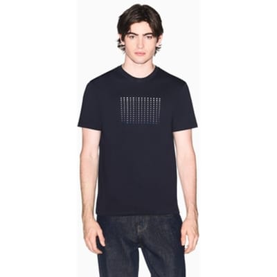 Armani Exchange Slim Brand Repeat Graphic T-Shirt, Blauw