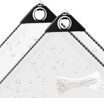 Waterdicht Zeildoek - Transparante Afdekking - Buiten Bescherming - Zware Kwaliteit PVC - 6x10 Voet - Helder