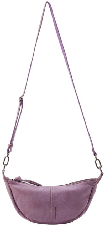 FREDsBRUDER Leren Schoudertas My Old Friend Halfmoon Bag Lavender Paars