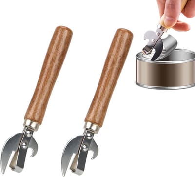 Allesopener - 2 Stuks - Bieropener - Flesopener - Opener Voor Bier - Pot Opener - Dekselopener - Doppen Losdraaien - Pottenopener - Kurkentrekker - Geschikt Voor Deksels En Potten - Houten Handvat