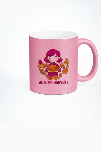 Roze Autumn Harvest Mok - Koffiemok met Herfstthema