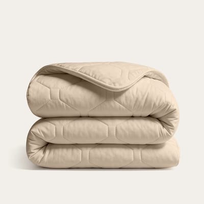 HappyBed Dekbed zonder overtrek 260x220 - Wasbaar Dekbed - Bedrukt dekbed zonder hoes - Hoesloos Dekbed - Extra breed - Taupe