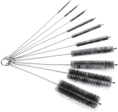 Set van 10 Nylon Buis Borstels voor Reiniging van Rietjes, Glazen, Sieraden en Toetsenborden