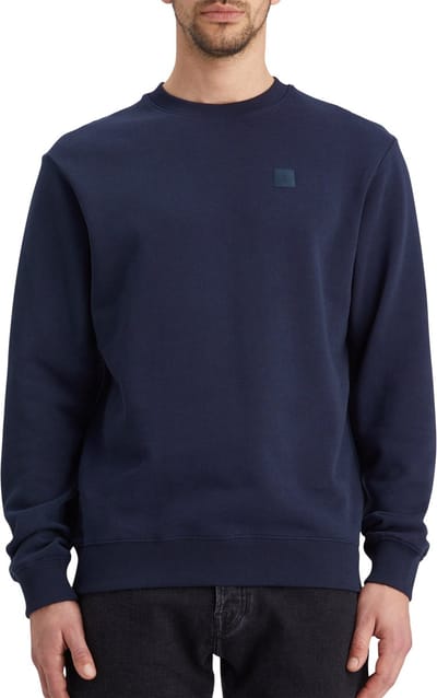 Regular fit sweatshirt van puur katoen met labelpatch