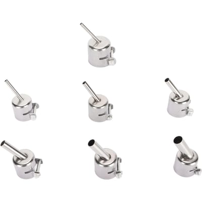 7 stuks Heteluchtpistoolmondstukken Aluminiumlegering Borgschroef Hoge Nauwkeurigheid Heteluchtpistooltips voor 850 850A 852