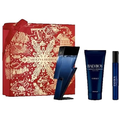 Carolina Herrera Bad Boy Cobalt Giftset - 100 ml eau de parfum spray + 10 ml eau de parfum spray + 100 ml showergel