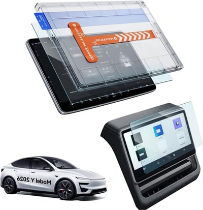 Premium Matte Anti-Glare Screen Protector Set voor Tesla Model Y - 16" en 8" Tempered Glass met Installatiekit, Bescherming tegen Krassen en Vingerafdrukken