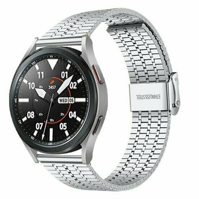 By Qubix - Stalen bandje - Zilver - geschikt voor Huawei Watch 5 - 46mm