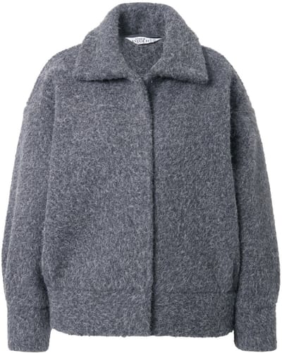 Studio Untold - Dames - Shacket oversized wollook - Grijs melange - Maat 42+