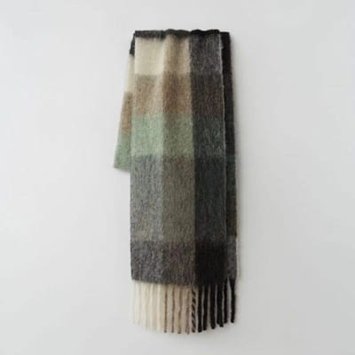 Écharpe en Cachemire à Carreaux d'Hiver Châle Mode Écharpes à Carreaux Colorées Pour les Cous des Étudiants Chaudes et Épaisses Bufanda Invierno Mujer 260X35CM gray