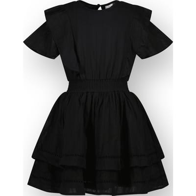 Vingino Girls Poua Midi Dress Deep Black Maat: 10 | Jurken Outlet | Unisex | Zwart