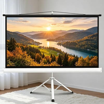 Draagbaar Projectorscherm - Vloerstandaard Scherm - Thuisbioscoop Creëren - Zonder Boren Op te Zetten - 60 inch (4:3) - Wit
