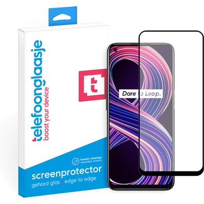 Realme 8 5G screenprotector gehard glas Edge to Edge