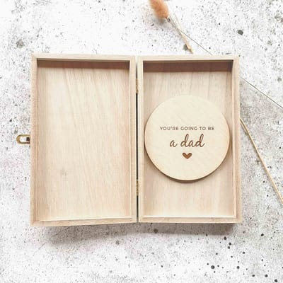 You're going to be a dad | pregnancy announcement box | aankondigingsdoosje met cirkel