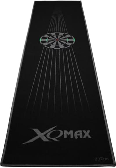 Dartmat 237x80cm - Steeldart Tapijt met Werplijn in Zwart, Rood en Grijs
