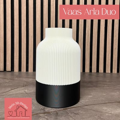 Vaas Arla Duo - Japandi style - 3D geprint - Kunstbloemen - Legobloemen