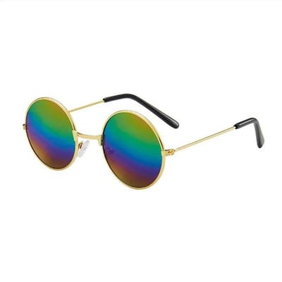 Retro Kleine Ronde Hippie Zonnebril Mode Cirkel Metalen Frame Zonnebril Disco Party Candy Kleur Lens Brillen voor Vrouwen Mannen