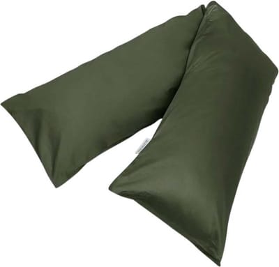 Yumeko kussensloop zijslaper katoensatijn dark olive 37x160 - Bio, eco & fairtrade - 1 stuk