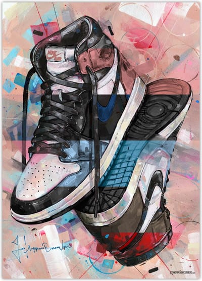 Sneaker poster upside down colourway 50x70 cm