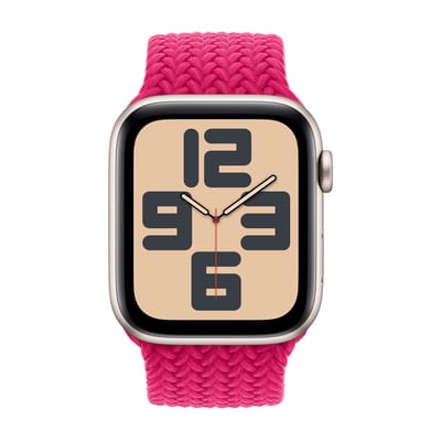 Apple Gevlochten solobandje voor de Apple Watch | 38/40/41/42 mm - Maat 3 - Raspberry