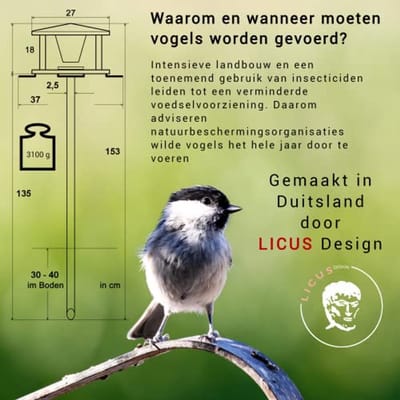 Weerbestendig Vogelhuisje van Roestvrij Staal met Standaard - Groot Vogelvoederhuisje voor Buiten