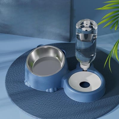Kattenbak Dubbele Bak Automatische Drinkbak Huisdier Kattenvoer Hondenvoer Bak Roestvrij Staal Keramiek Hondenbak Kattenbak Hondenbak Huisdierbenodigdheden