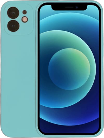 Smartphonica Telefoonhoesje Geschikt voor iPhone 12 Pro Max siliconen hoesje - Backcover Siliconen Case - Blauw geschikt voor iPhone 12 Pro Max