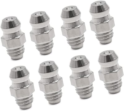 Dailygoods- Mondstuk M6 x 1 - 8 Stuks - Roestvrij Staal - Duurzaam - Corrosiebestendig - Slijtvast - Conisch Uiteinde - Vetmondstuk