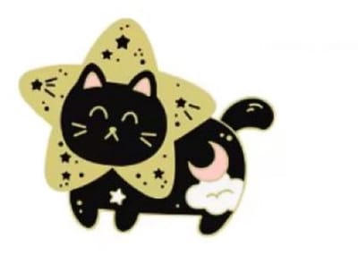 Pin Broche - enamel pin - kledingspeld - Sterren kat E