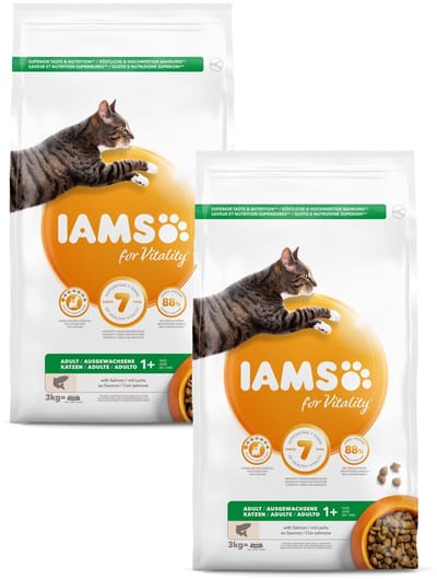 Iams Cat Adult Zalm - Kattenvoer - 2 x 3 kg