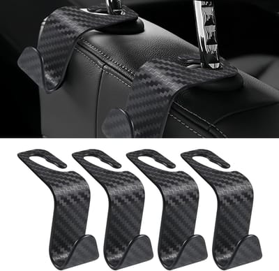 Auto Hoofdsteun Haak 4 Stuks - Multifunctionele Opberg Haak - Ruimtebesparend - Voor Handtassen en Kleding - m-winkel