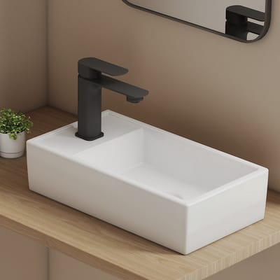 EMKE Opzetwastafel - Compact Design - Toiletfontein - Met Kraangat - 42x22x11 cm - Voor Kleine Badkamers