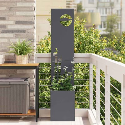 vidaXL - Tuin - Privacy - Scherm - Fretwerk - Antraciet - 32 - x - 32 - x - 150 - cm